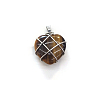 Natural Tiger Eye Copper Wire Wrapped Pendants FIND-PW0015-21D-1
