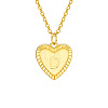 Golden Tone Brass Cable Chain Letter Heart Pendant Necklaces for Women PW-WG67FD6-04-1