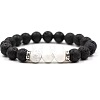 8MM Round Natural Howlite and Natural Lava Rock Beaded Stretch Bracelets for Couples BW4110-5-1