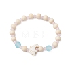 Synthetic Turquoise & Wood & Glass Beaded Stretch Bracelets for Women BJEW-JB11128-03-1