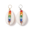 2Pcs 2 Colors Natural Shell Pendants PALLOY-JF02689-1