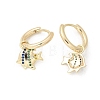 Brass Clear Cubic Zirconia Hoop Earrings EJEW-Q014-26G-2