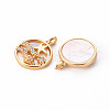 Brass Micro Pave Clear Cubic Zirconia Charms KK-Q765-022-NF-2