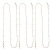 3Pcs Iron Curb Chain with Plastic Pearl Heart Bead Eyeglasses Chains AJEW-CN0007-84-7