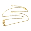 Brass Glass Triple Star Pendant Necklaces KK-CBAB173-03G-06-4