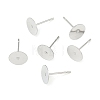 Tarnish Resistant 304 Stainless Steel Flat Round Blank Peg Stud Earring Findings STAS-S028-37-3