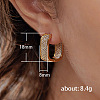 Oval Brass Micro Pave Cubic Zirconia Hoop Earrings WG8C9EE-02-3