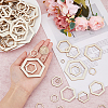 SUPERFINDINGS 220Pcs 6 Style Unfinished Wood Linking Rings WOOD-FH0002-18-3