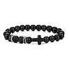 Bohemian Tiger Eye Stone Bracelet Cross Natural Stone Beads Vintage Matte Bead Bracelet ZU3790-13-1