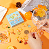 Autumn Theme Alloy Enamel with Glass Wine Glass Charms AJEW-SC0002-12-3