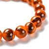 Unisex Natural Sugar Heart Agate Beaded Stretch Bracelets BJEW-K097-01A-03-3