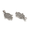 Non-Tarnish Hamsa Hand/Hand of Fatima/Hand of Miriam 304 Stainless Steel Pendants X-STAS-F016-18P-2