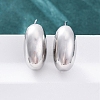 Oval Brass Stud Earrings EJEW-Q015-20B-P-2