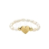Natural Freshwater Pearl & 304 Stainless Steel Bead Finger Rings RJEW-FS00001-03-1