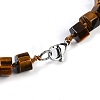 Natural Tiger Eye Hexagon Prism Graduated Beaded Necklaces for Women Men NJEW-K388-03P-3