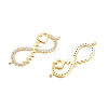 Brass Micro Pave Clear Cubic Zirconia Links KK-M215-01G-2