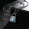 Zinc Alloy Hollow Handbag Luminous Noctilucent Necklaces NJEW-BB03125-C-3