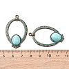 Alloy with Synthetic Turquoise Pendants FIND-B055-01C-3