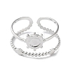 Tarnish Resistant 304 Stainless Steel Open Cuff Ring Components LS-STAS-F301-03P-3