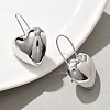 Heart Brass Dangle Earrings EJEW-B132-03P-3