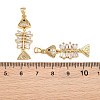 Brass Micro Pave Cubic Zirconia Pendants CU-CBAB3AD-08G-02-3