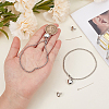 2Pcs Heart Non-Tarnish Stainless Steel Charm Bracelets BJEW-CN0001-23P-3