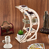4-Tier Moon Wood Display Stands for Gemstone Ornaments ODIS-WH20043-292-4