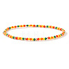Summer Theme Glass Seed Bead & Brass Beads Stretch Bracelets MU3980-1-1