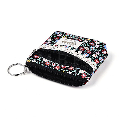 Flower Pattern Cotton Cloth Wallets AJEW-N003-08-1