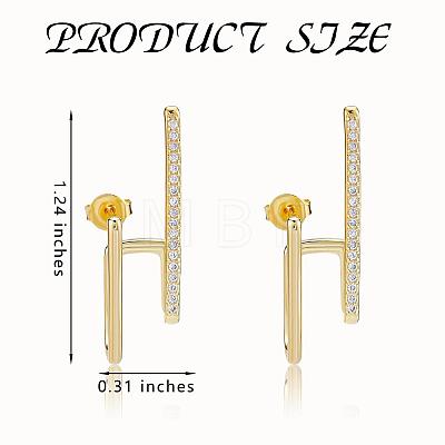 Gold Hoop Earrings Studs 18K Gold Plated Open C Shape Hoop Earrings Studs Simple Hypoallergenic Dainty CZ Studs Jewelry Gift for Women JE1074A-1