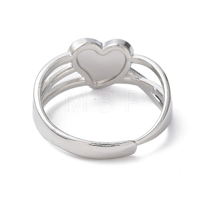 304 Stainless Steel Hollow Heart Adjustable Rings RJEW-D006-22P-1
