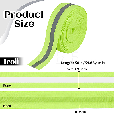 Reflective Polyester Ribbons SRIB-WH0011-475A-1-1
