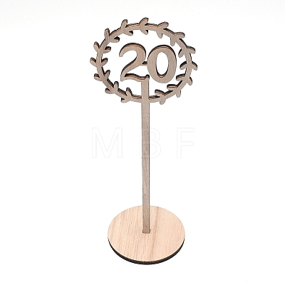 Wooden Table Plate Display Decoration DJEW-WH0015-09B-1