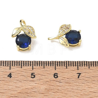 Brass Pave Marine Blue Cubic Zirconia Charms CU-CBA6305-02G-1