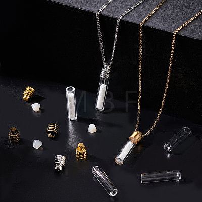 9Sets 3 Colors Clear Glass Long Bottle Pendants FIND-GA0004-62-1