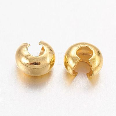 Brass Crimp Beads Covers X-KK-H289-NFG-NF-1