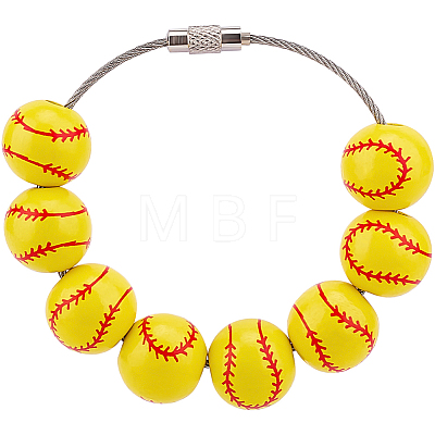 16mm Round Sport Ball Wooden Beaded Embellishments FIND-WH20003-42A-1