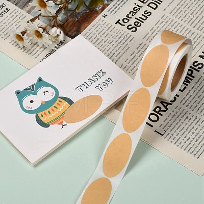 Self-Adhesive Kraft Paper Gift Tag Stickers DIY-G021-10-1