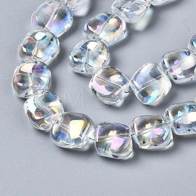 Electroplate Glass Beads Strands X-EGLA-N008-005-A01-1