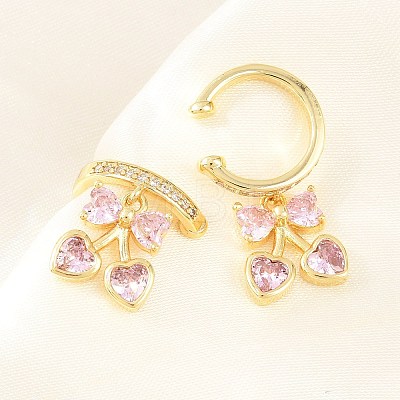 Brass Micro Pave Cubic Zirconia Cuff Earrings EJEW-Z164-08G-02-1