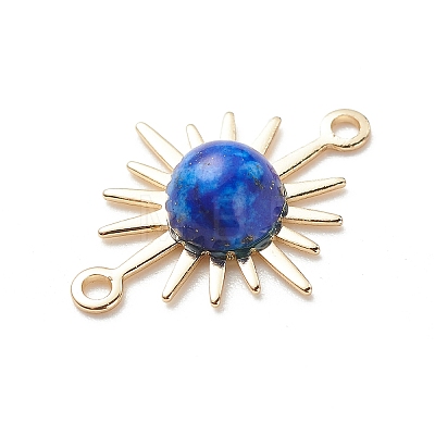 Natural Mixed Gemstone Connector Charms X-PALLOY-JF01938-1