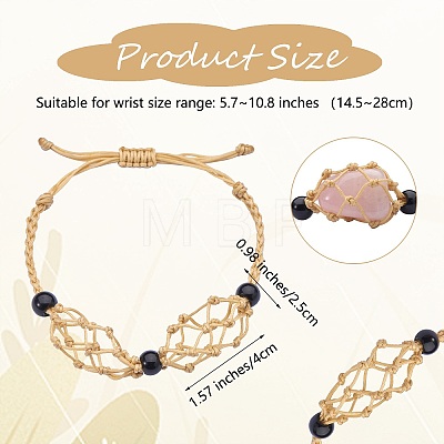 Adjustable Braided Nylon Cord Macrame Pouch Bracelet Making AJEW-SW00013-11-1