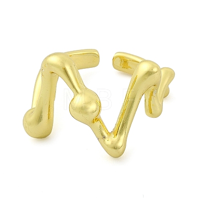 Brass Open Cuff Rings RJEW-B051-21G-1
