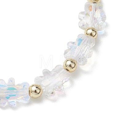Glass Bear Beaded Stretch Bracelets for Women BJEW-JB10671-1
