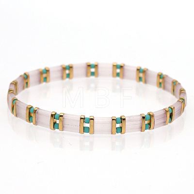 Bohemian Glass Seed Beaded Stretch Bracelets JM4508-23-1