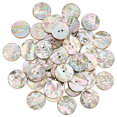 50Pcs 2-Hole Shell Buttons BUTT-PH0001-87-1
