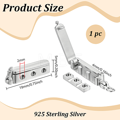 1Pc Sterling Silver Twister Clasps STER-BC0004-49-1