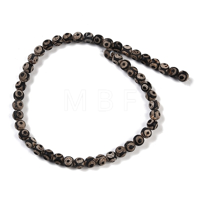 Tibetan Style dZi Beads G-K166-02-8mm-L3-01-1