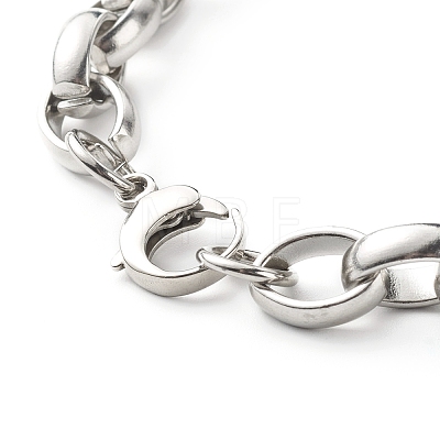 Men's 304 Stainless Steel Rolo Chain Bracelets BJEW-JB06673-02-1