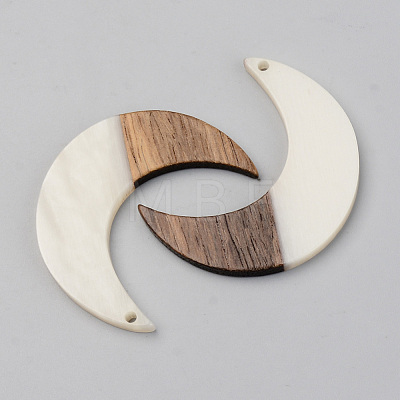 Opaque Resin & Walnut Wood Pendants RESI-S389-056A-C04-1